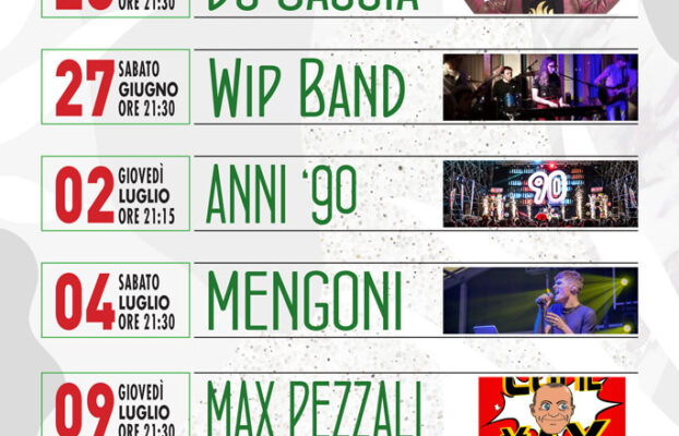 Gli eventi MUSICALI di Estate Sport 2026